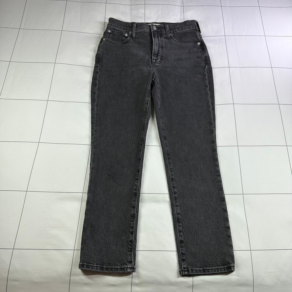 Madewell Jeans Womens 25 Petite Washed Black Perfect Vintage Mom 90s Stretch